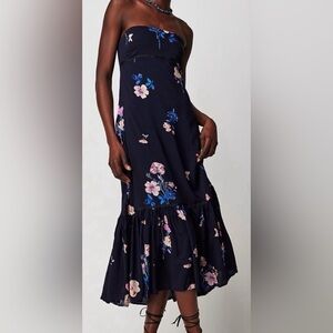 Free People Rosie Posie Floral Print Midi Dress – Size M strapless no straps